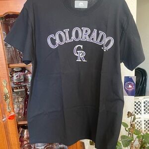 Majestic Black Crewneck Tee with White Branding